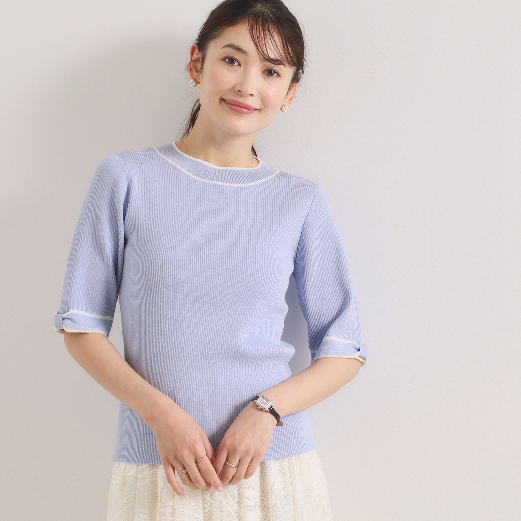 ITS&rsquo;DEMO「【手洗い可】袖口リボンニット」|ニット・セーター|