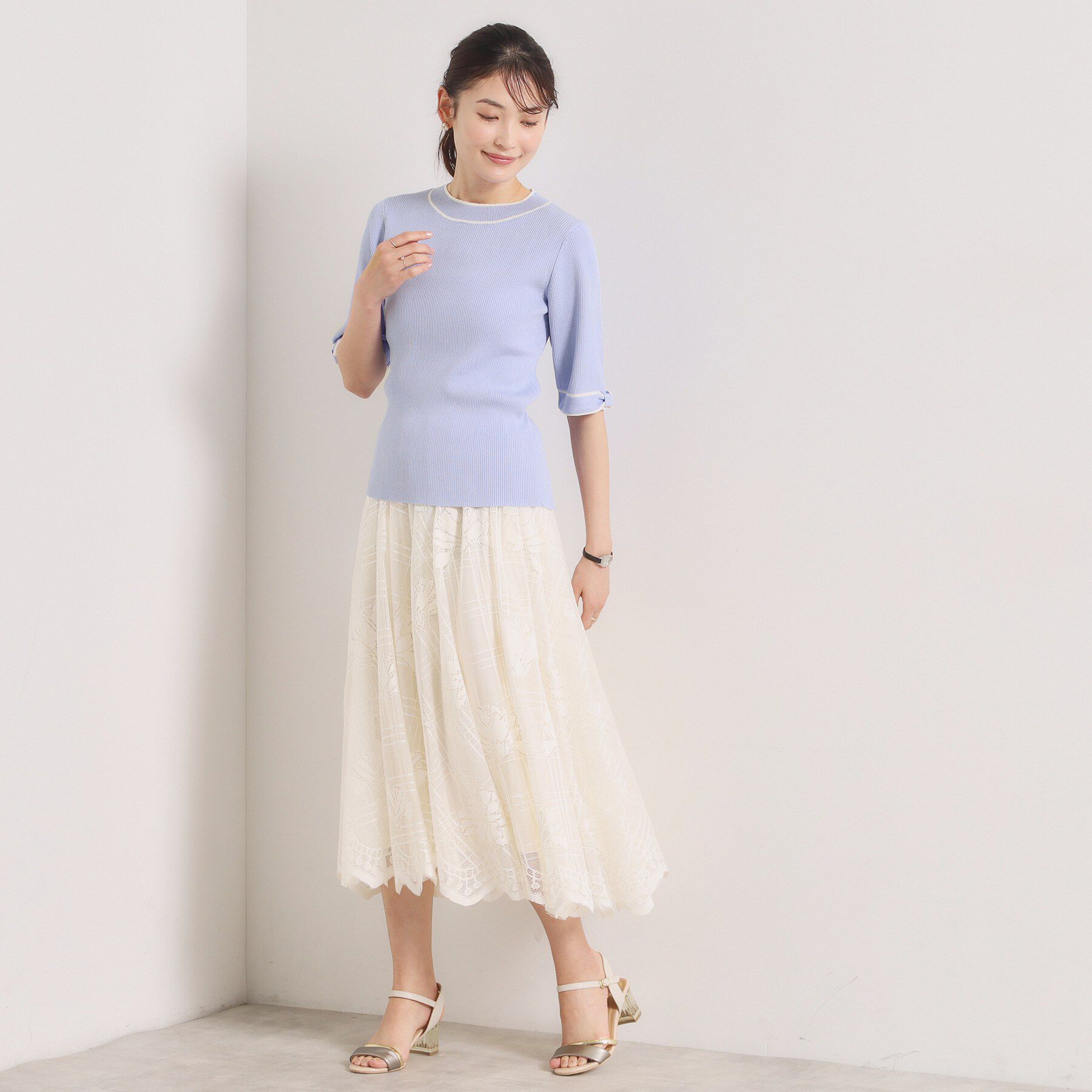 ITS&rsquo;DEMO「【手洗い可】袖口リボンニット」|ニット・セーター|