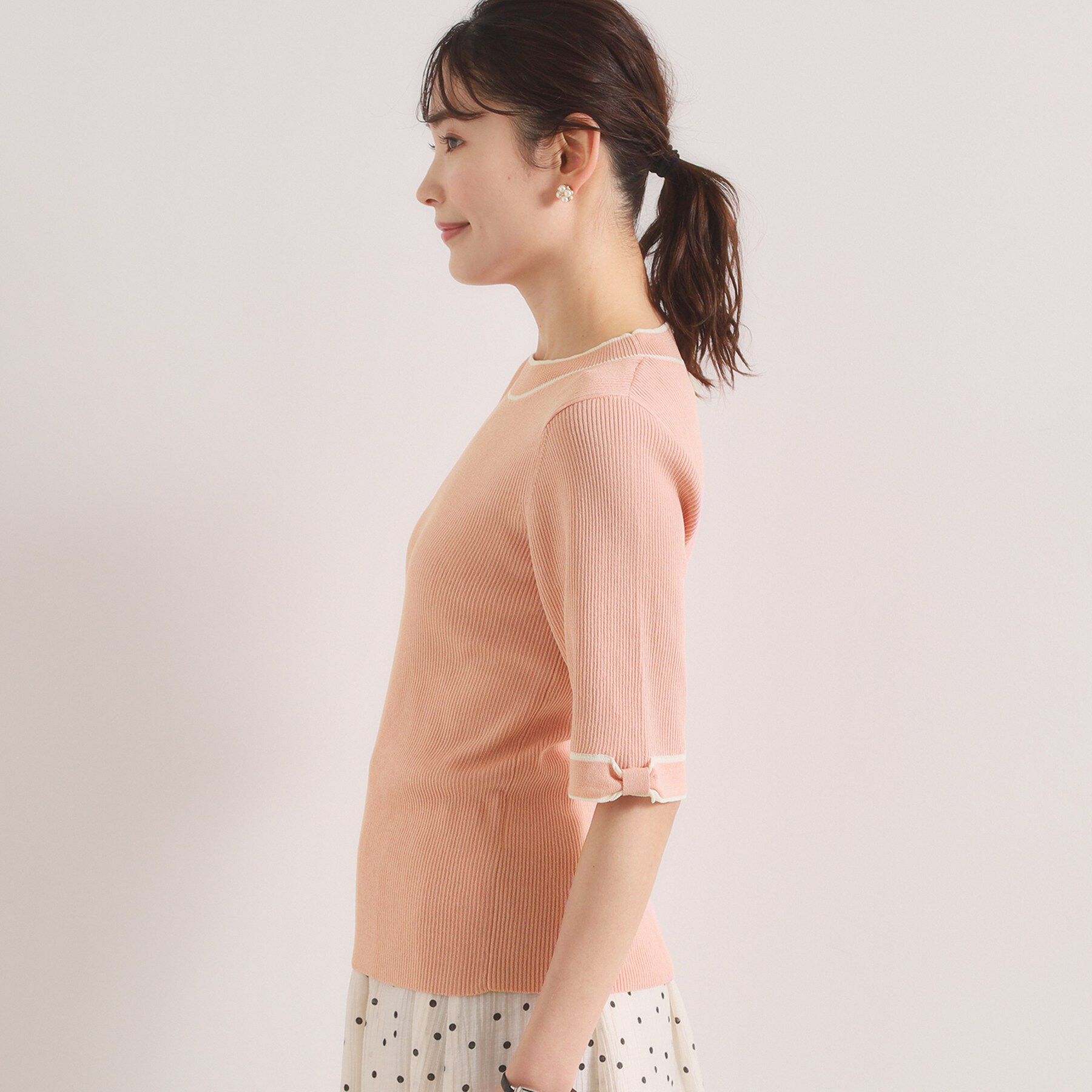 ITS&rsquo;DEMO「【手洗い可】袖口リボンニット」|ニット・セーター|