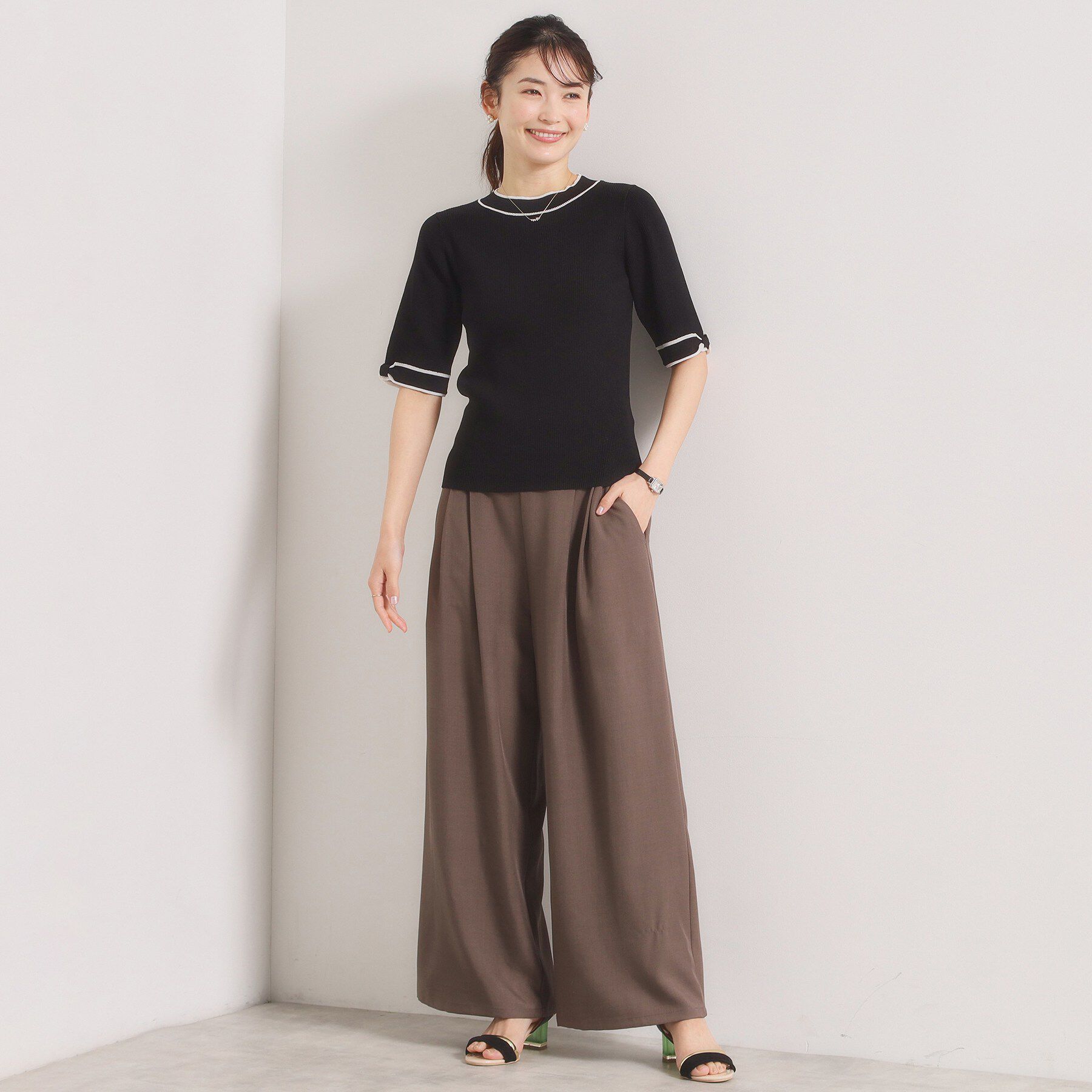 ITS&rsquo;DEMO「【手洗い可】袖口リボンニット」|ニット・セーター|