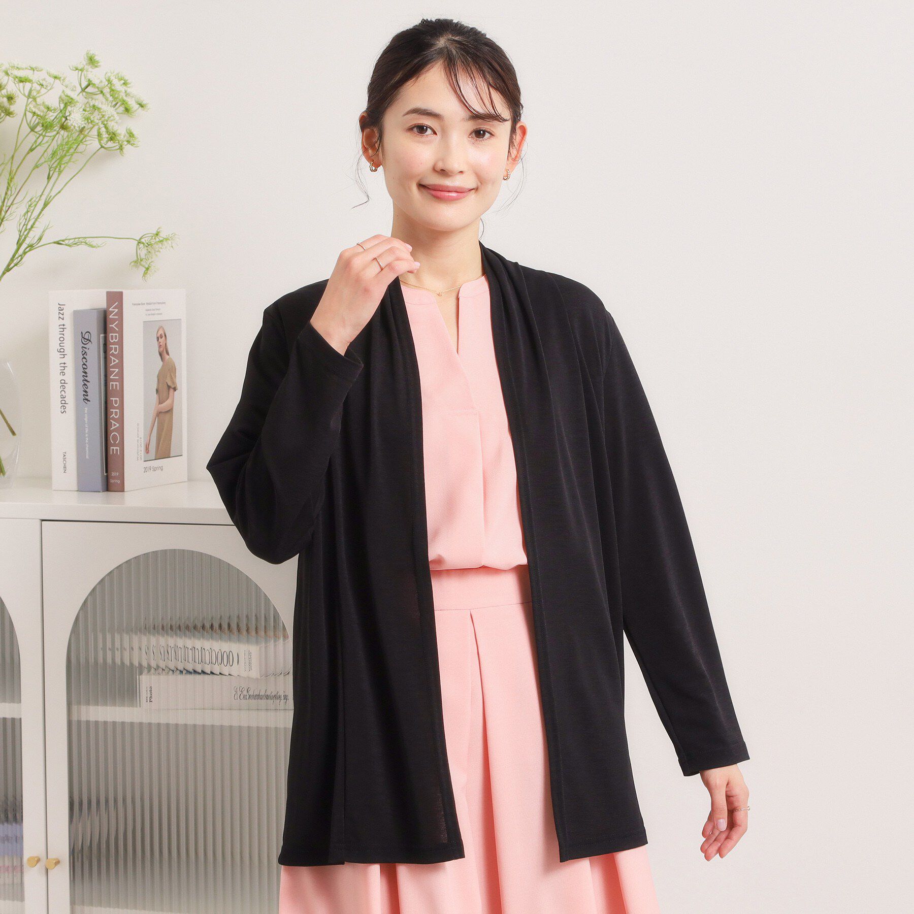 ITS&rsquo;DEMO「【UVカット／洗濯機OK】着流しカーディガン」|カーディガン|ブラック(019)