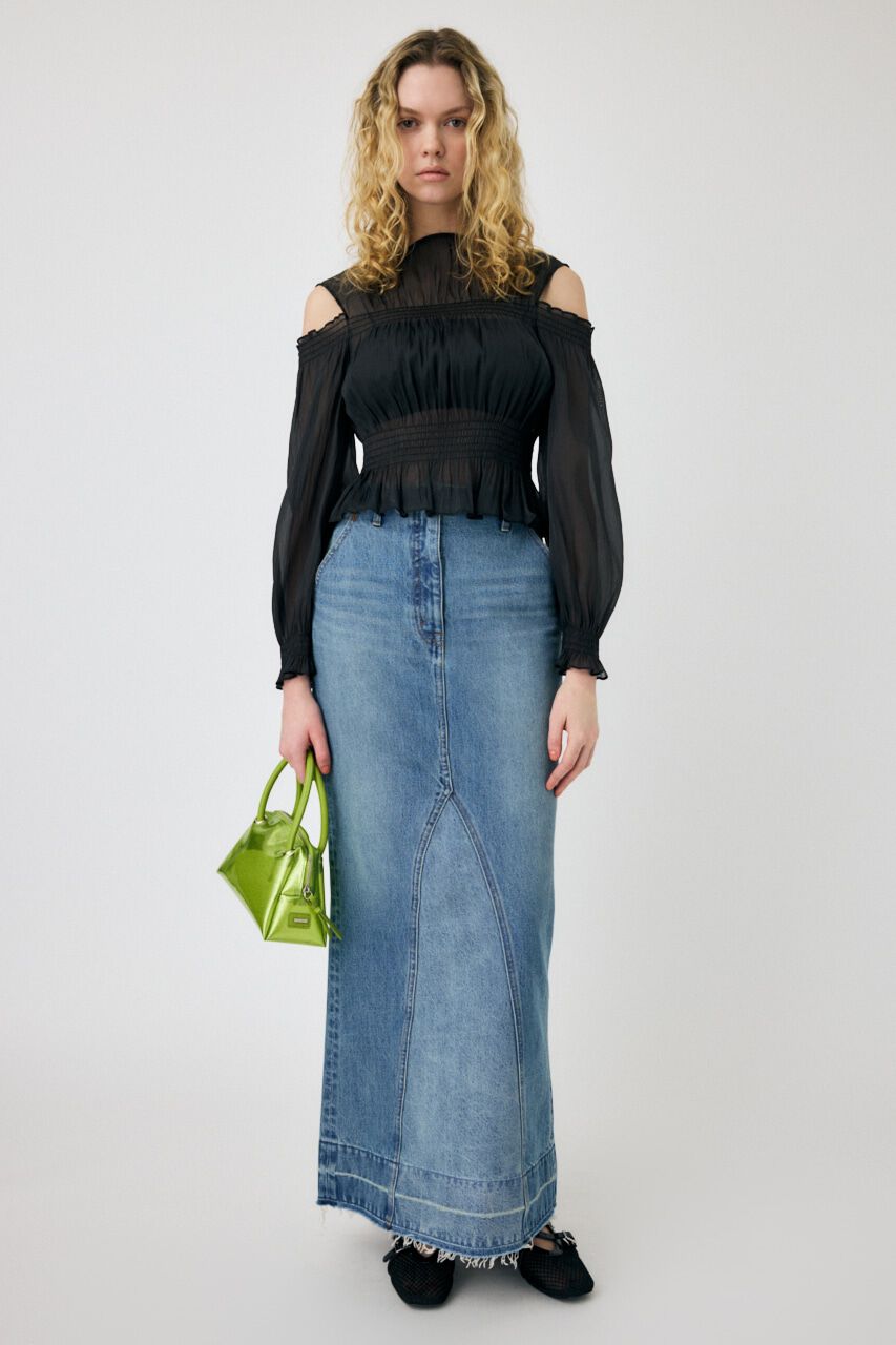 MOUSSY「SHEER GATHER ブラウス」|シャツ・ブラウス|