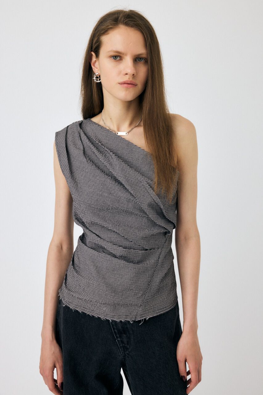 MOUSSY「PLAID ONE SHOULDER ブラウス」|その他|