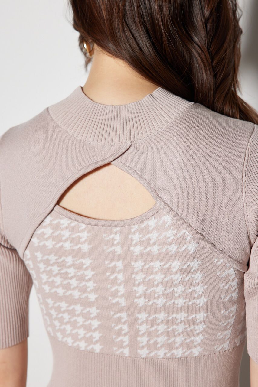 rienda「2WAY千鳥パターンタイトニットワンピース」|ワンピース|