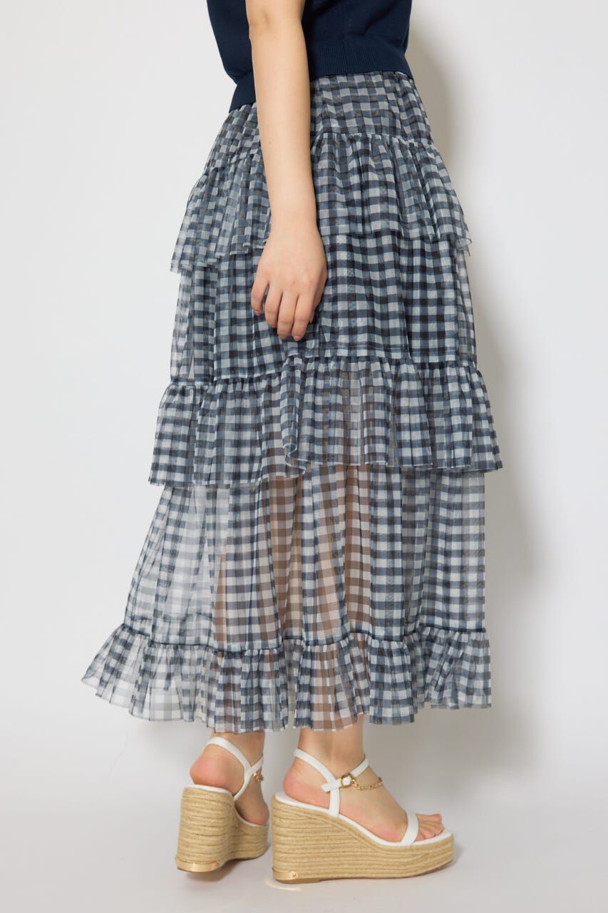 rienda「ティアードフレアチュールジャストウエストスカート」|スカート|