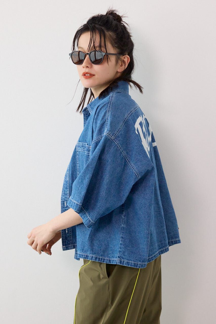 RODEO CROWNS「＜WEB先行アイテム＞デニムワイドシャツ」|シャツ・ブラウス|