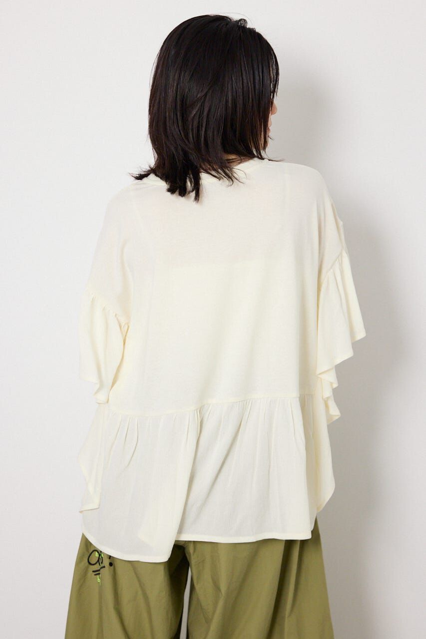 RODEO CROWNS「＜WEB先行アイテム＞レーヨンクレープドッキングフリルトップス」|その他|