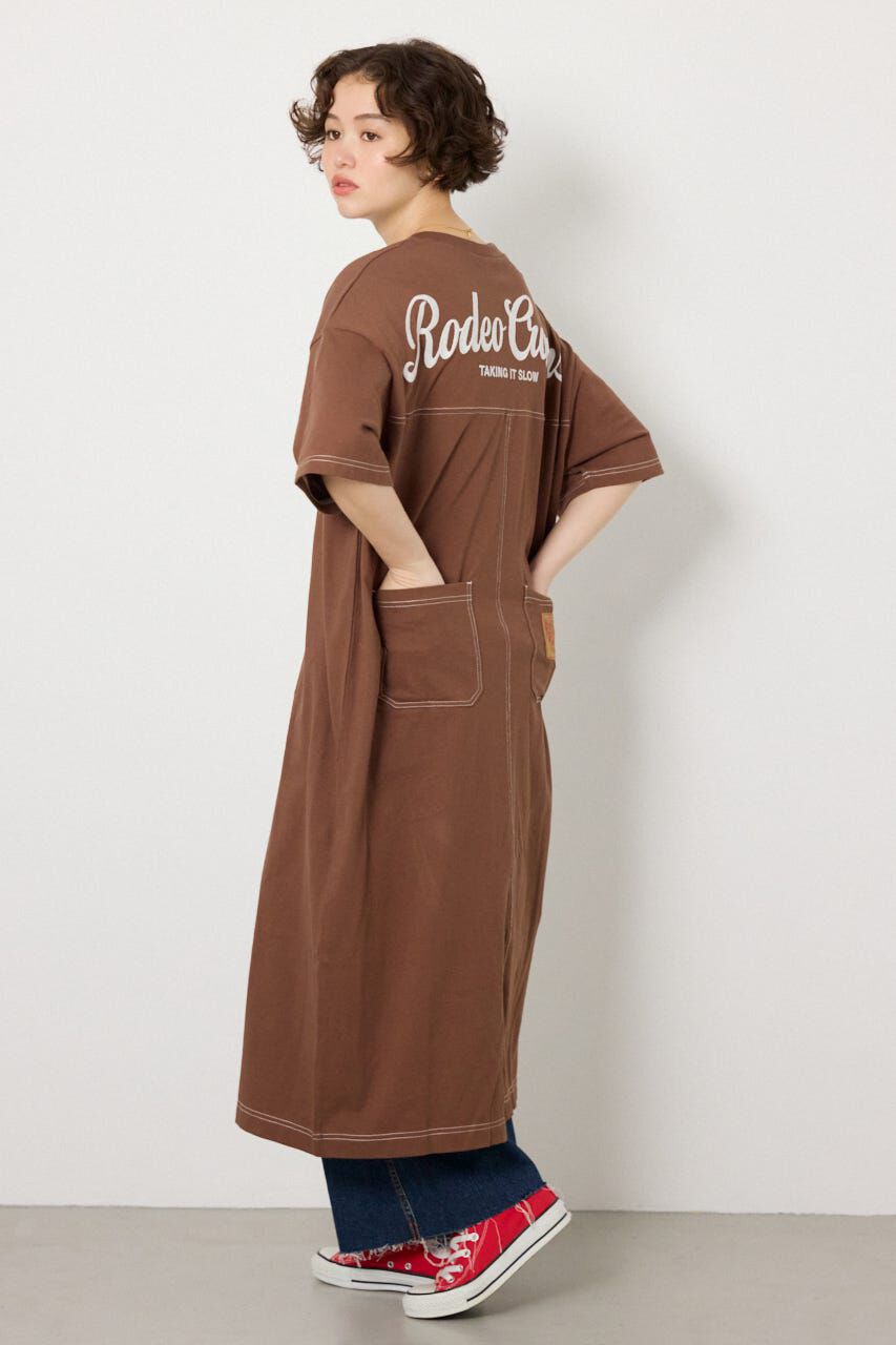 RODEO CROWNS「＜WEB先行アイテム＞ハーフスリーブステッチワンピース」|ワンピース|