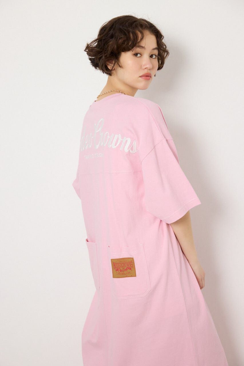 RODEO CROWNS「＜WEB先行アイテム＞ハーフスリーブステッチワンピース」|ワンピース|