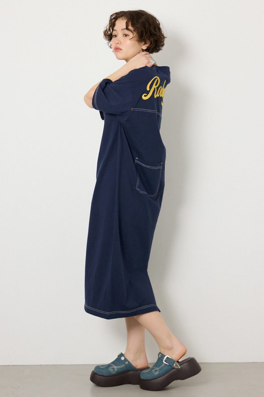 RODEO CROWNS「＜WEB先行アイテム＞ハーフスリーブステッチワンピース」|ワンピース|