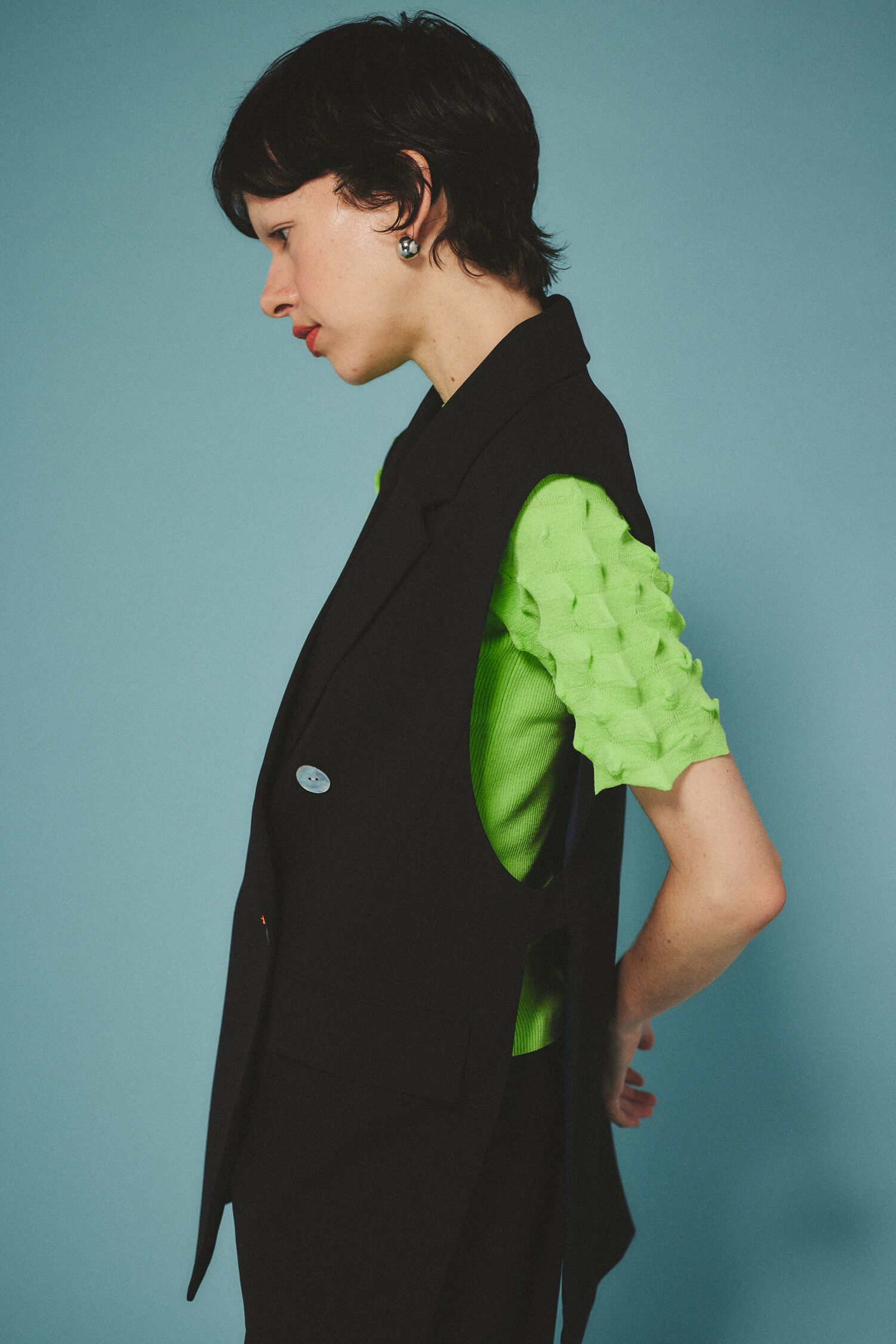 HeRIN.CYE「Side open gilet」|ダウンベスト・ベスト|