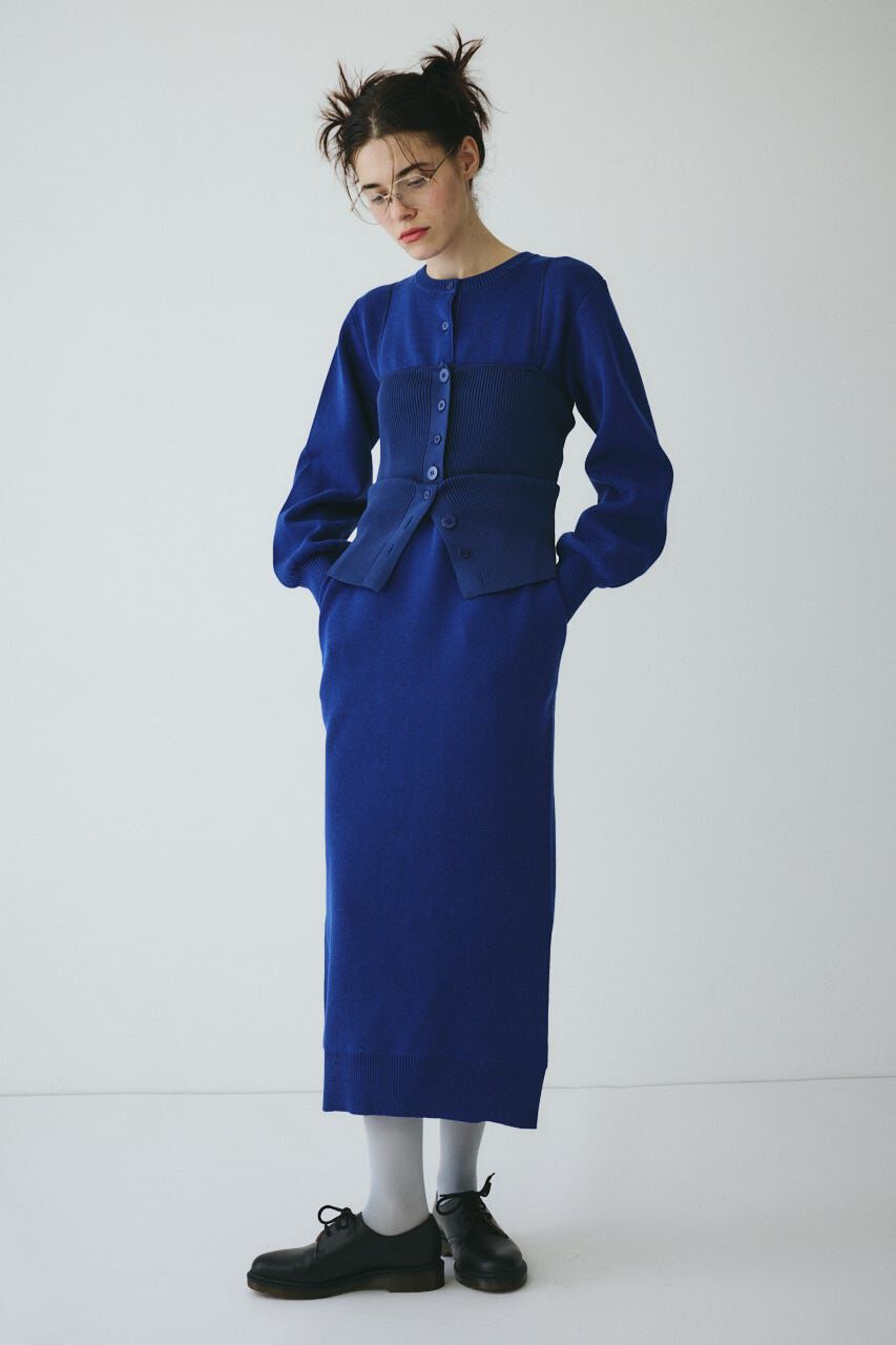 HeRIN.CYE「Layered knit dress」|ワンピース|BLU