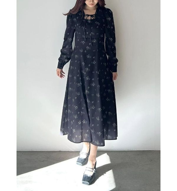 CALNAMUR「FLOWER PRINT FLARE OP/フラワープリントフレアワンピース」|ワンピース|