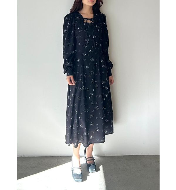 CALNAMUR「FLOWER PRINT FLARE OP/フラワープリントフレアワンピース」|ワンピース|