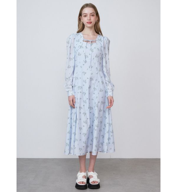 CALNAMUR「FLOWER PRINT FLARE OP/フラワープリントフレアワンピース」|ワンピース|