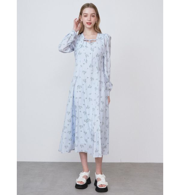 CALNAMUR「FLOWER PRINT FLARE OP/フラワープリントフレアワンピース」|ワンピース|