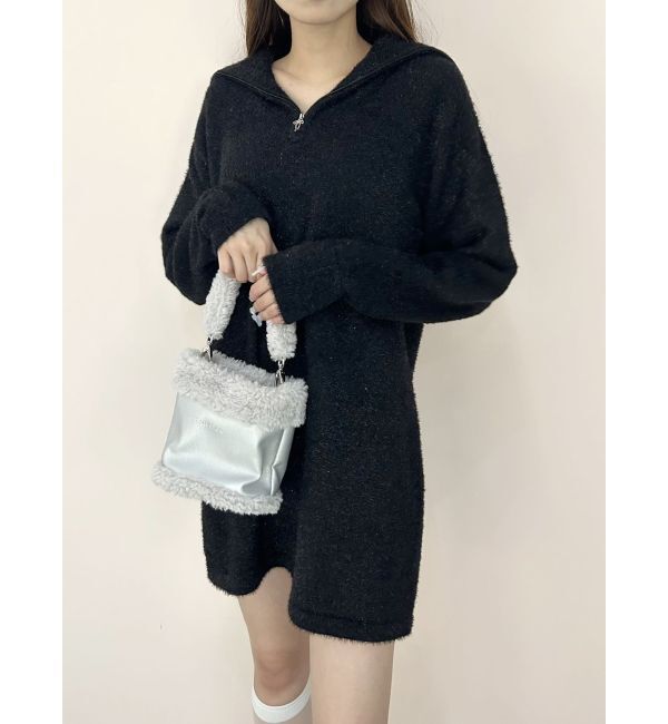 CALNAMUR「TWINKLE SHAGGY KNIT MINI OP/トゥインクルシャギーニットワンピース」|ワンピース|