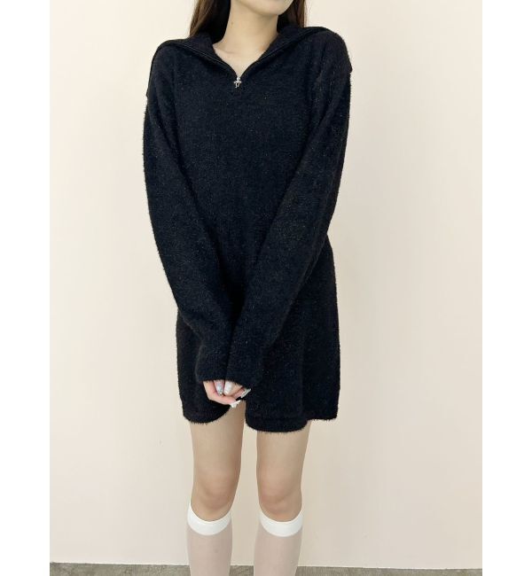 CALNAMUR「TWINKLE SHAGGY KNIT MINI OP/トゥインクルシャギーニットワンピース」|ワンピース|