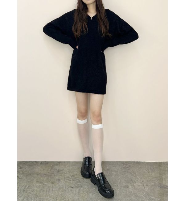 CALNAMUR「TWINKLE SHAGGY KNIT MINI OP/トゥインクルシャギーニットワンピース」|ワンピース|