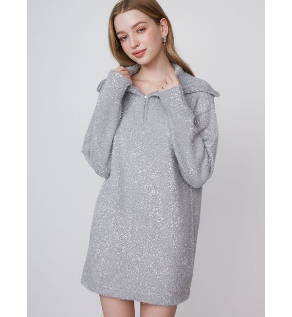 CALNAMUR「TWINKLE SHAGGY KNIT MINI OP/トゥインクルシャギーニットワンピース」|ワンピース|