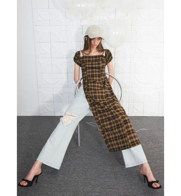 CALNAMUR「２ＷＡＹチェックロングワンピース」|ワンピース|