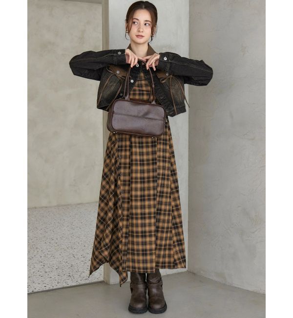 CALNAMUR「２ＷＡＹチェックロングワンピース」|ワンピース|