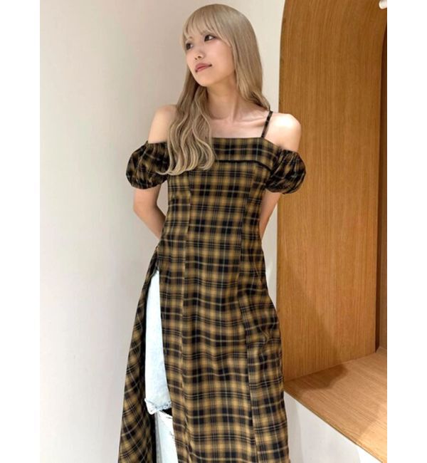 CALNAMUR「２ＷＡＹチェックロングワンピース」|ワンピース|