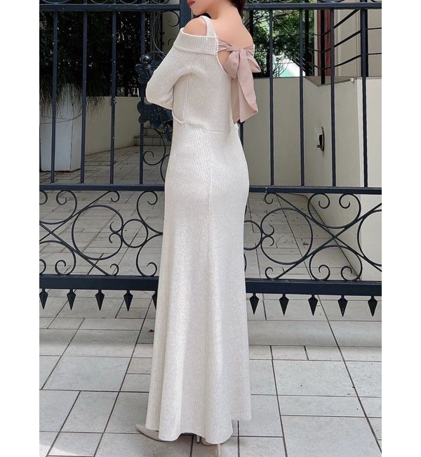 RESEXXY「バックリボンマーメイドニットワンピース」|ワンピース|アイボリー