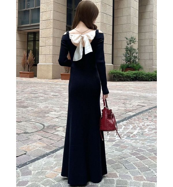 RESEXXY「バックリボンマーメイドニットワンピース」|ワンピース|