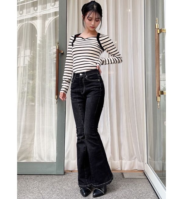 RESEXXY「ハートネックラグランニットトップス」|ニット・セーター|