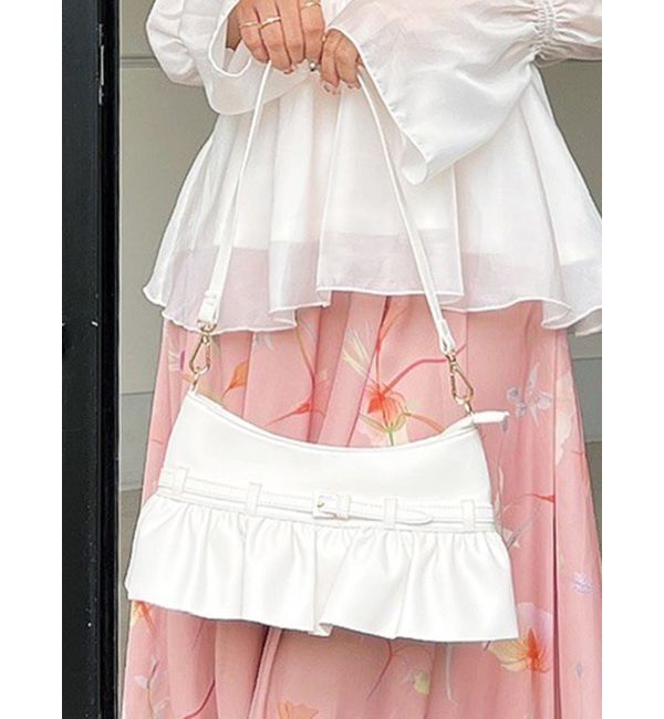 RESEXXY「フリルデザインハンドバッグ」|ハンドバッグ|ホワイト