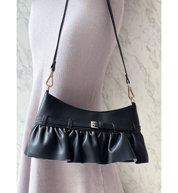 RESEXXY「フリルデザインハンドバッグ」|ハンドバッグ|ブラック