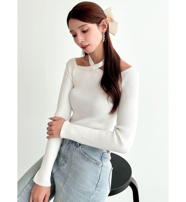 RESEXXY「フロントクロスリブニットプルオーバー」|ニット・セーター|