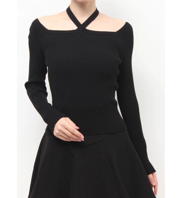 RESEXXY「フロントクロスリブニットプルオーバー」|ニット・セーター|