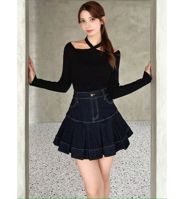 RESEXXY「フロントクロスリブニットプルオーバー」|ニット・セーター|