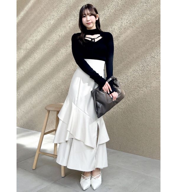 dazzlin「バックオープンリブニットトップス」|ニット・セーター|