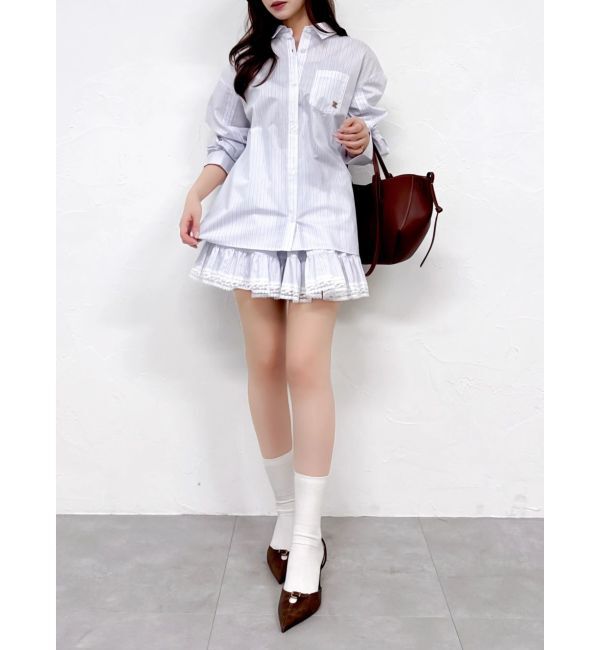 dazzlin「バックリボンオーバーシャツ」|シャツ・ブラウス|