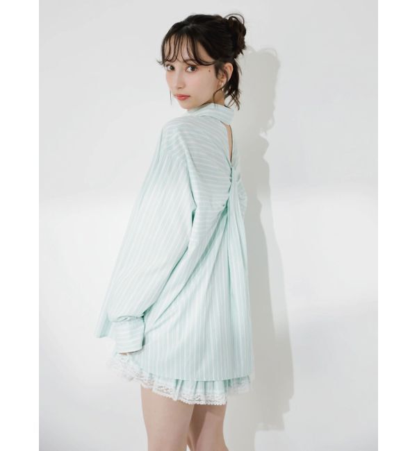 dazzlin「バックリボンオーバーシャツ」|シャツ・ブラウス|