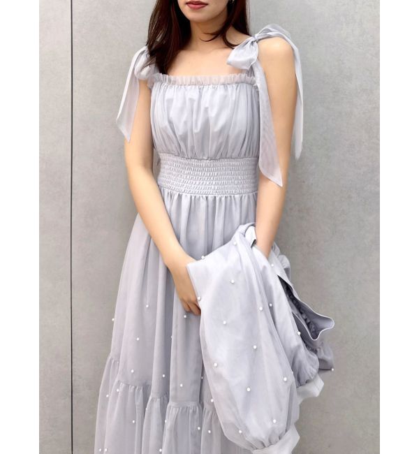 dazzlin「パールリボンチュールキャミワンピース」|ワンピース|