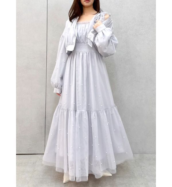 dazzlin「パールリボンチュールキャミワンピース」|ワンピース|