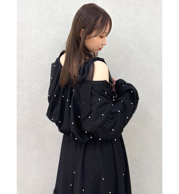 dazzlin「パールリボンチュールキャミワンピース」|ワンピース|