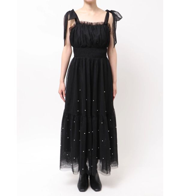 dazzlin「パールリボンチュールキャミワンピース」|ワンピース|