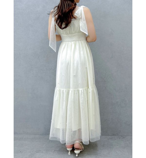 dazzlin「パールリボンチュールキャミワンピース」|ワンピース|