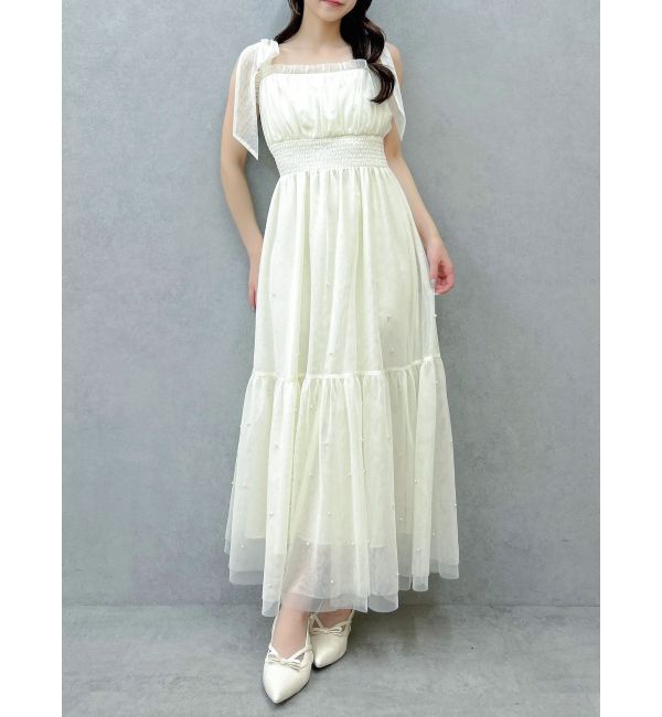 dazzlin「パールリボンチュールキャミワンピース」|ワンピース|