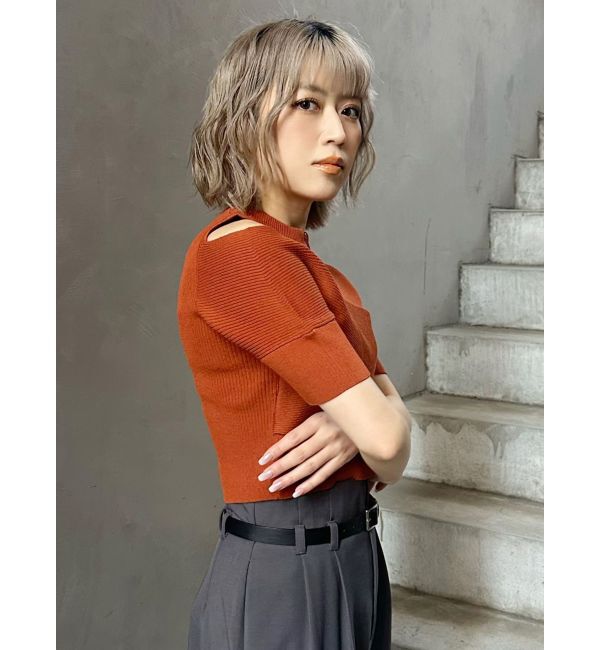 MURUA「ZIPカシュクールハーフニット」|ニット・セーター|