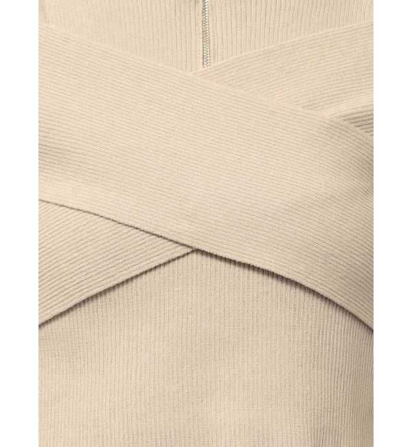 MURUA「ZIPカシュクールハーフニット」|ニット・セーター|