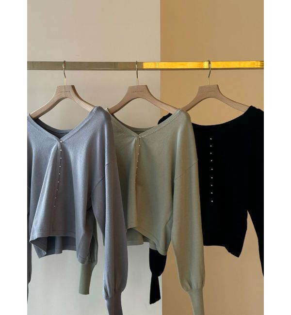 LAGUNAMOON「2WAYミニパールニットプルオーバー」|ニット・セーター|