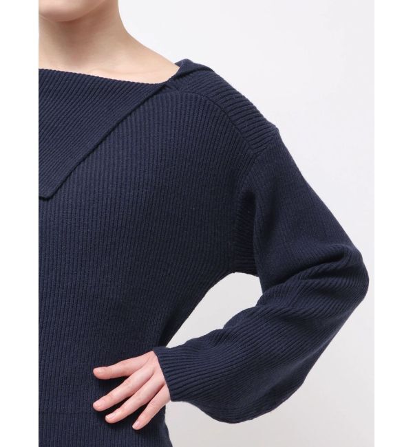 LAGUNAMOON「アシンメトリーカラーニットプルオーバー」|ニット・セーター|