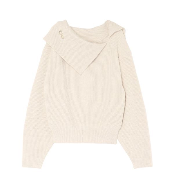 LAGUNAMOON「アシンメトリーカラーニットプルオーバー」|ニット・セーター|