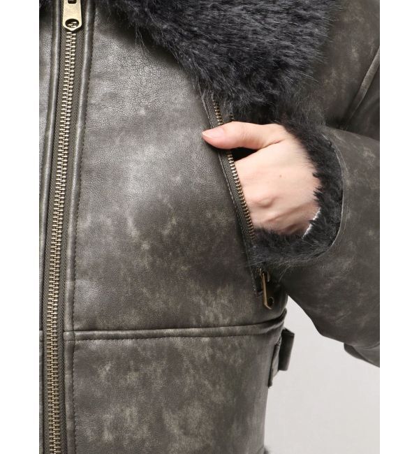 EVRIS「BIGカラーフェイクファーショートブルゾン」|ブルゾン・スタジャン|